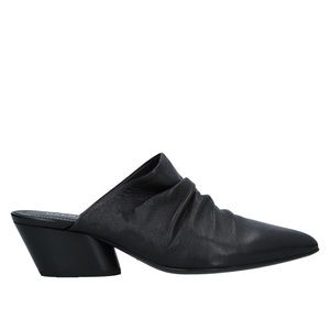 Halmanera Black Leather Mule Heel